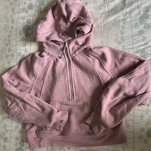 SCUBA OVERSIZED HALF-ZIP HOODIE Heathered Pink Taupe